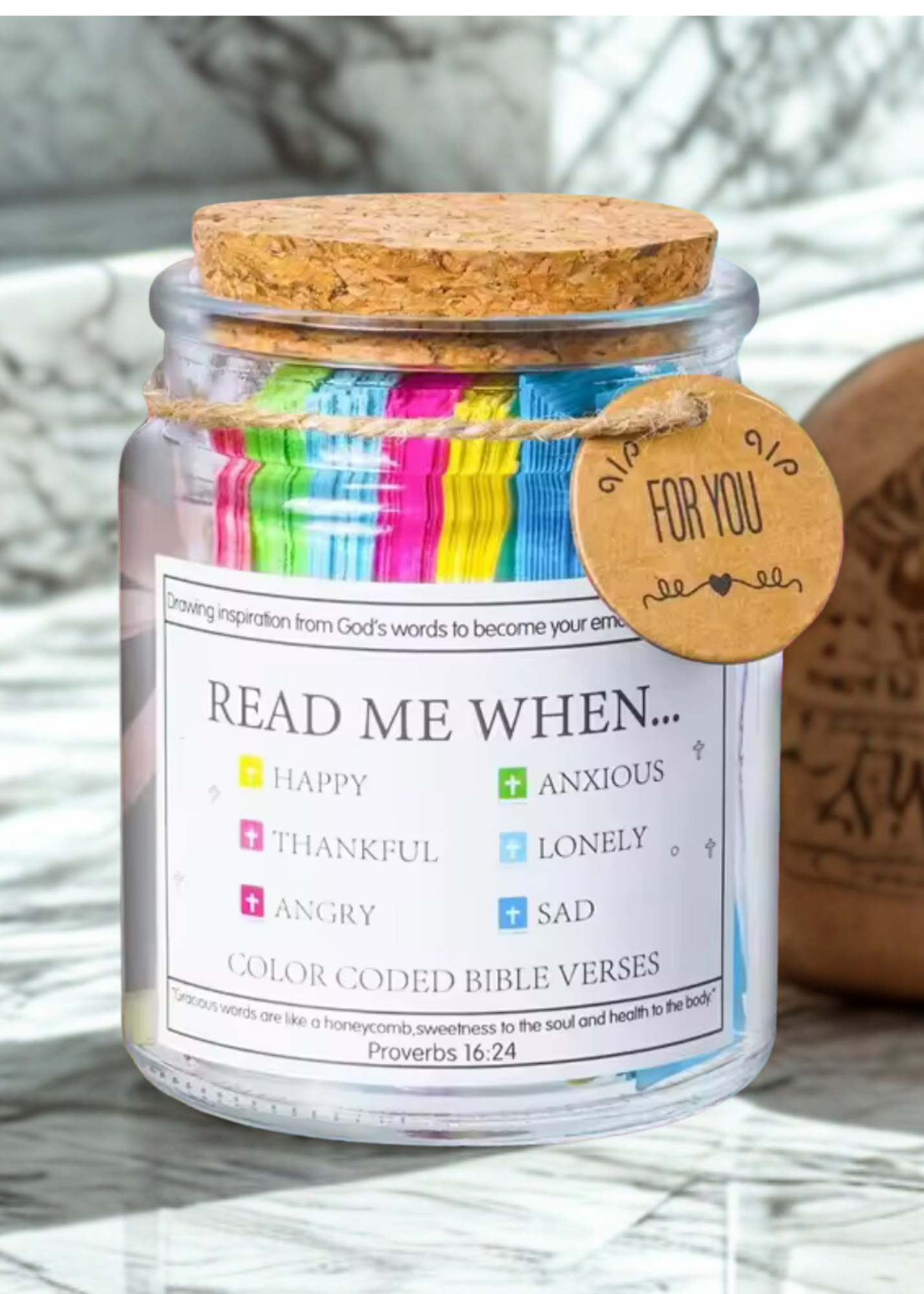 Bible Verse Prayer Jar – 90 Scripture Cards for Daily Strength, Encouragement & Inspiration